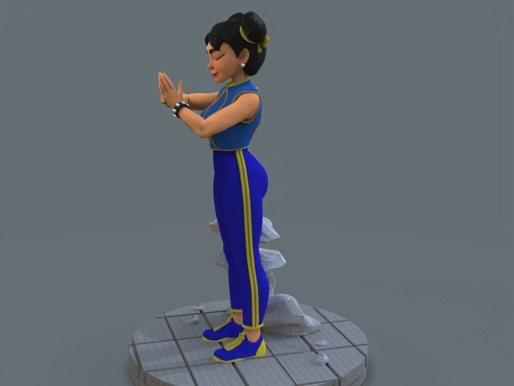 Chun Li Stylized 3D print model_4
