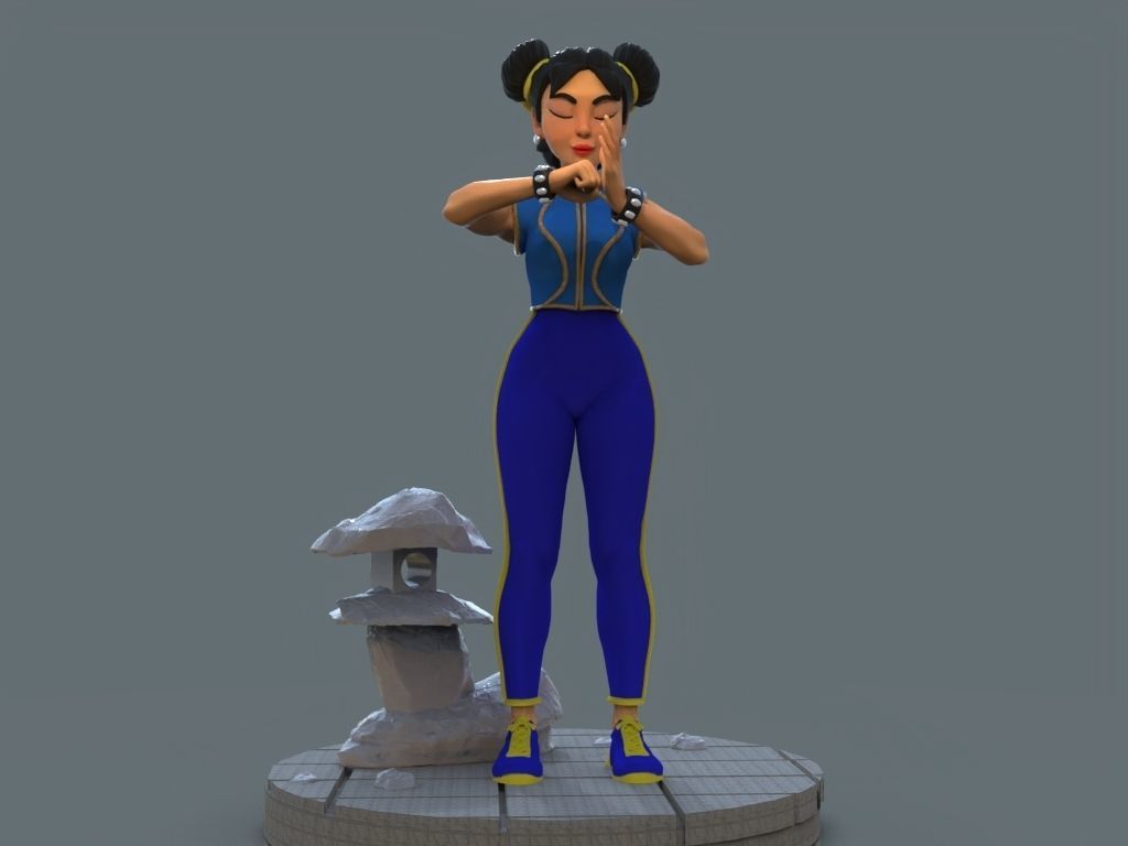 Chun Li Stylized 3D print model_6