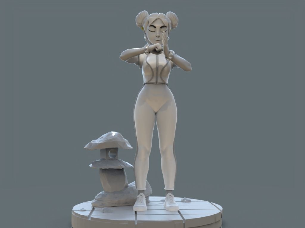 Chun Li Stylized 3D print model_7