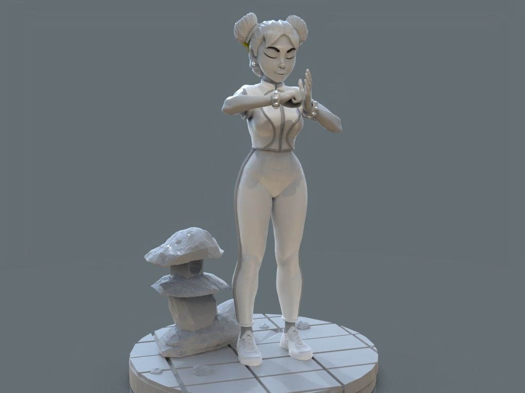 Chun Li Stylized 3D print model_8