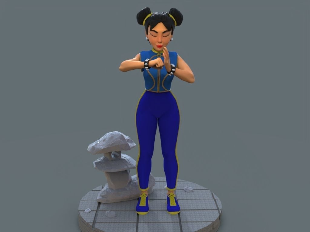 Chun Li Stylized 3D print model_3