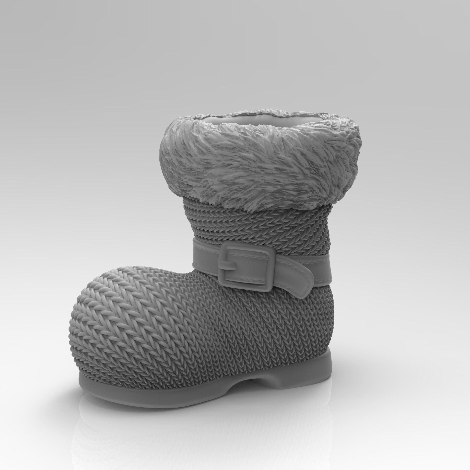 christmas succulent vase paper noel plant 3D print model_4