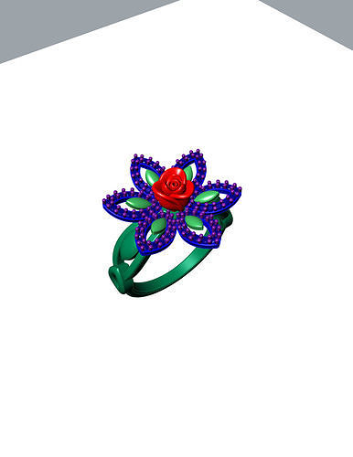  Flower Ring Diamond Y00010 3D print model