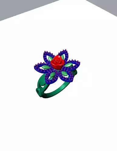  Flower Ring Diamond Y00010