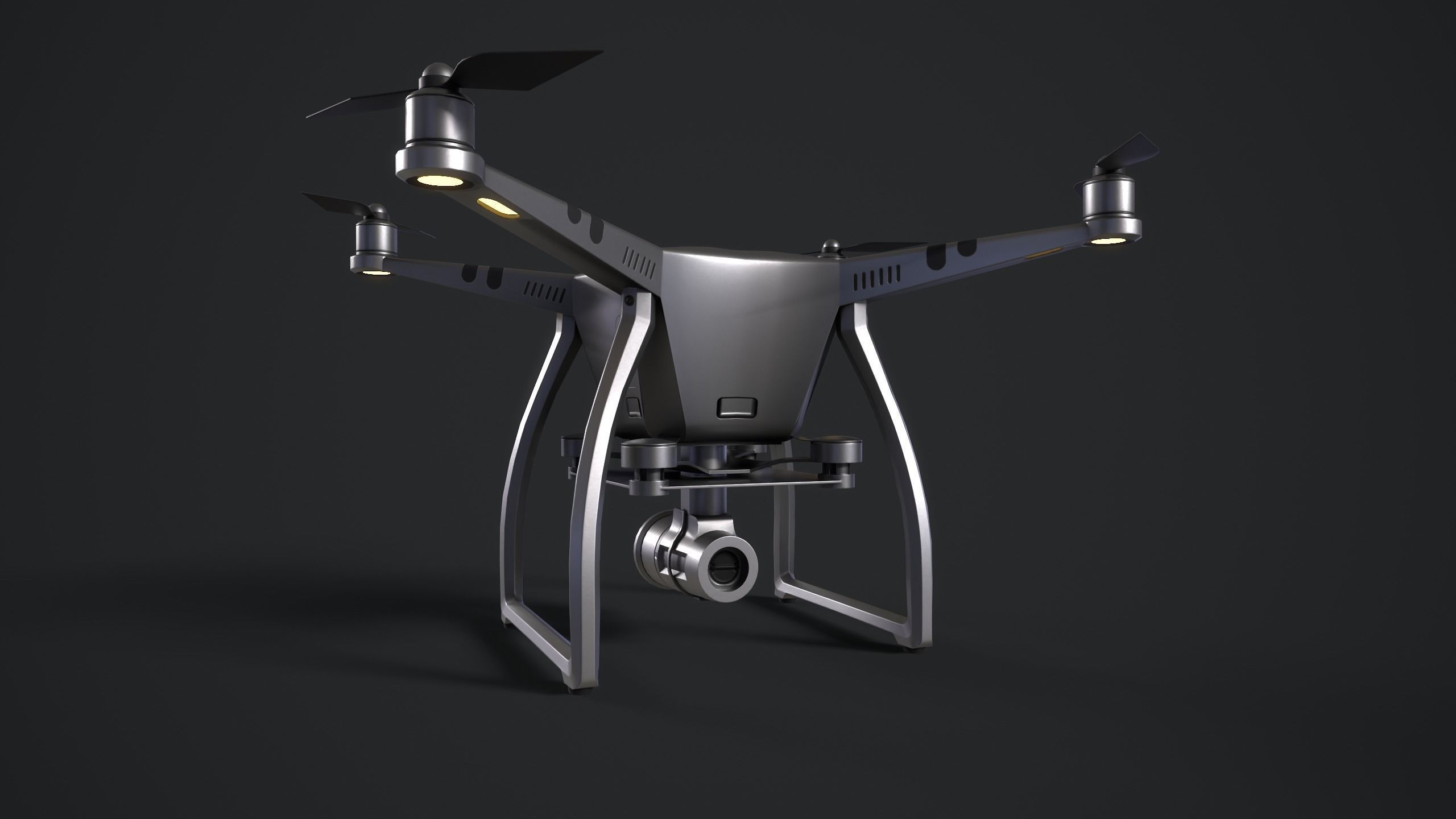 Drone Low-poly 3D model_4