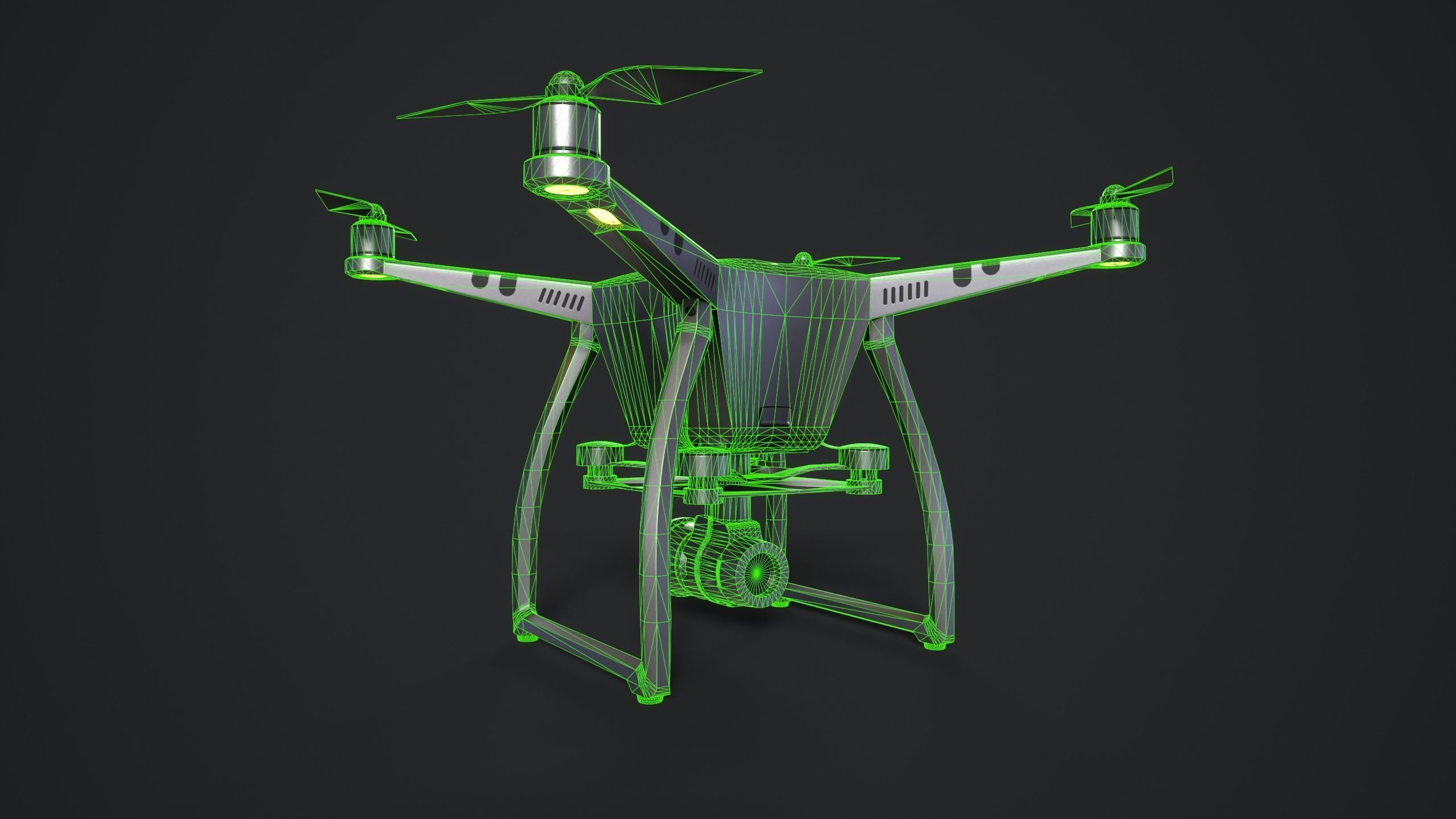 Drone Low-poly 3D model_8