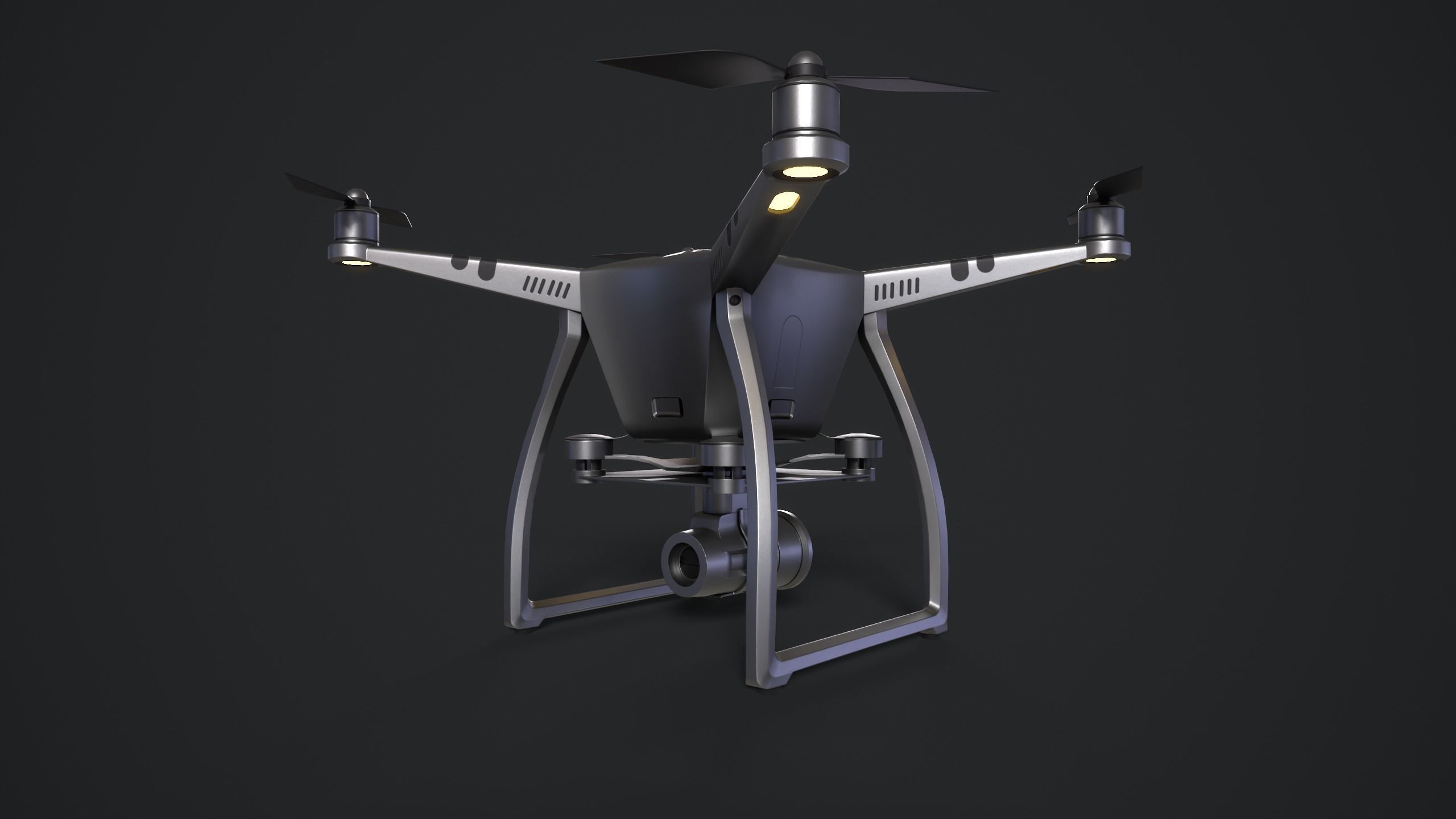 Drone Low-poly 3D model_3
