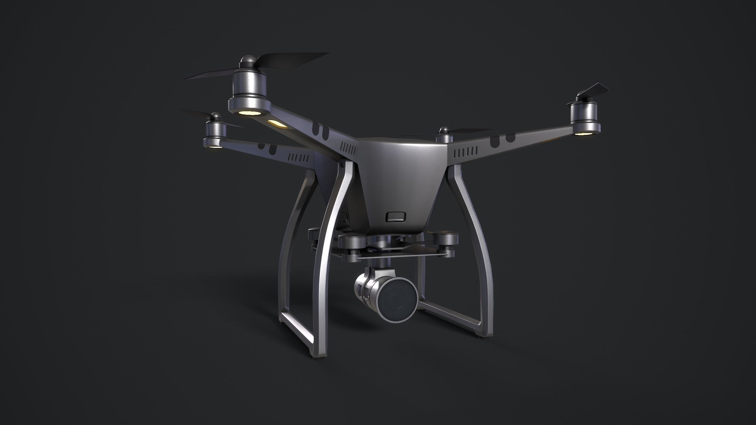 Drone Low-poly 3D model_1