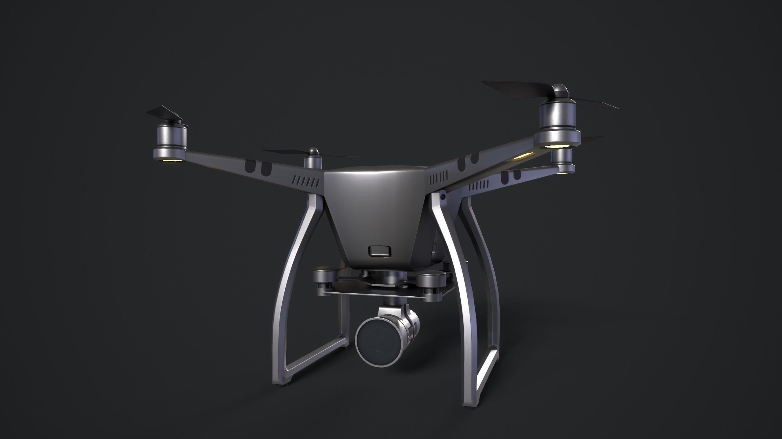Drone Low-poly 3D model_2