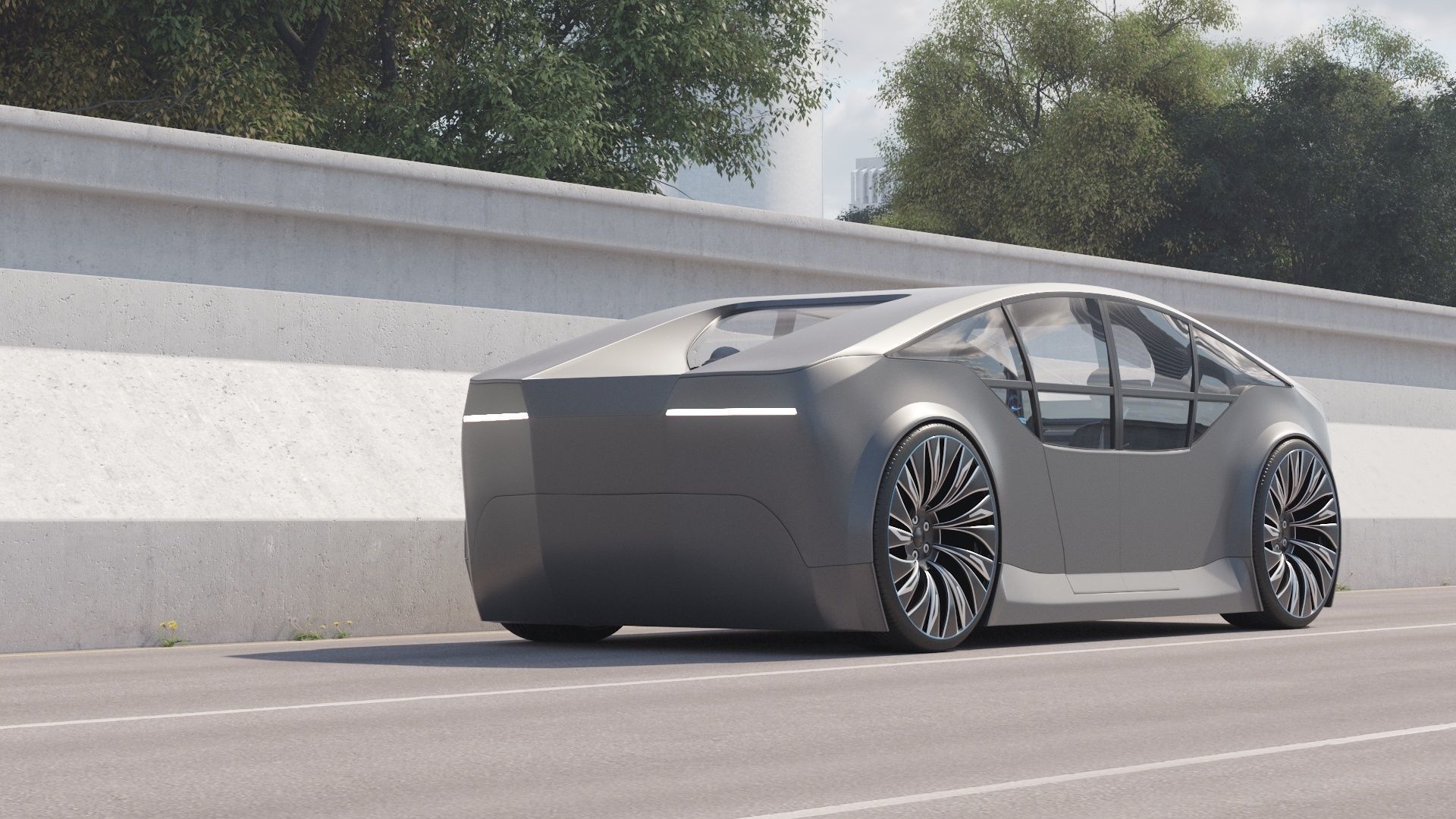 Self-driving concept car with interior and rigged 3D model_6