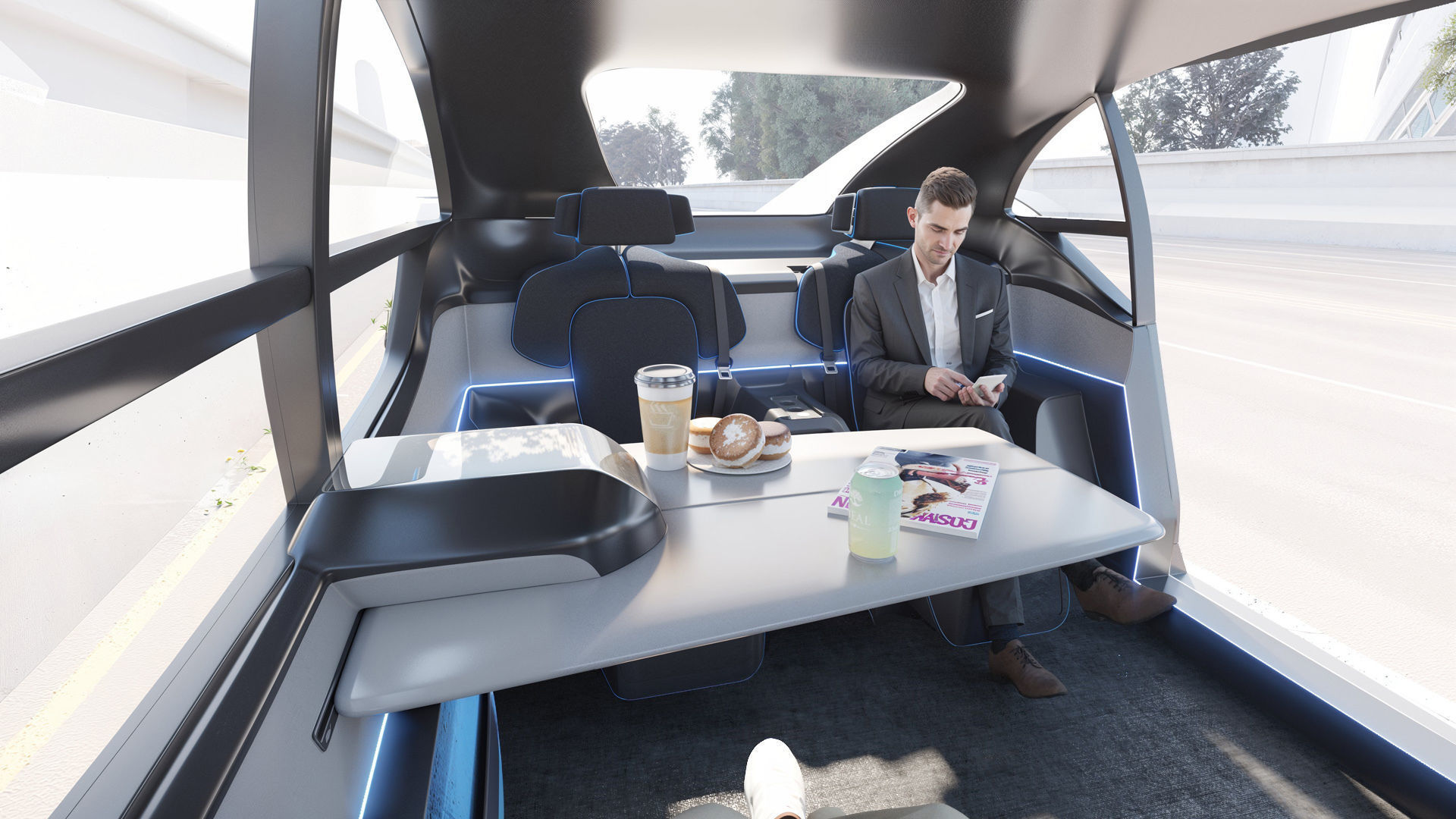 Self-driving concept car with interior and rigged 3D model_25
