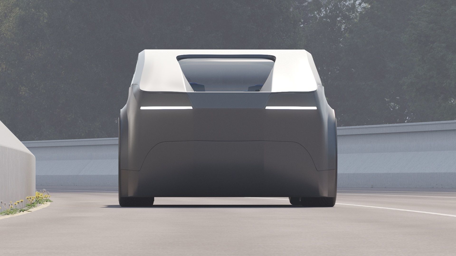 Self-driving concept car with interior and rigged 3D model_12