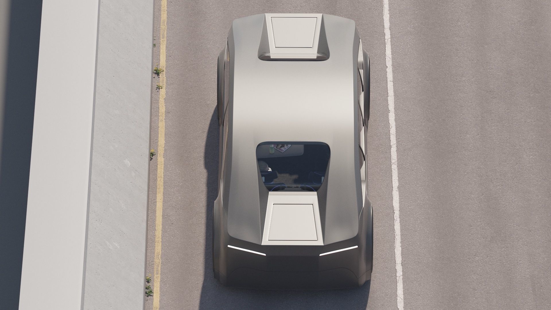 Self-driving concept car with interior and rigged 3D model_15