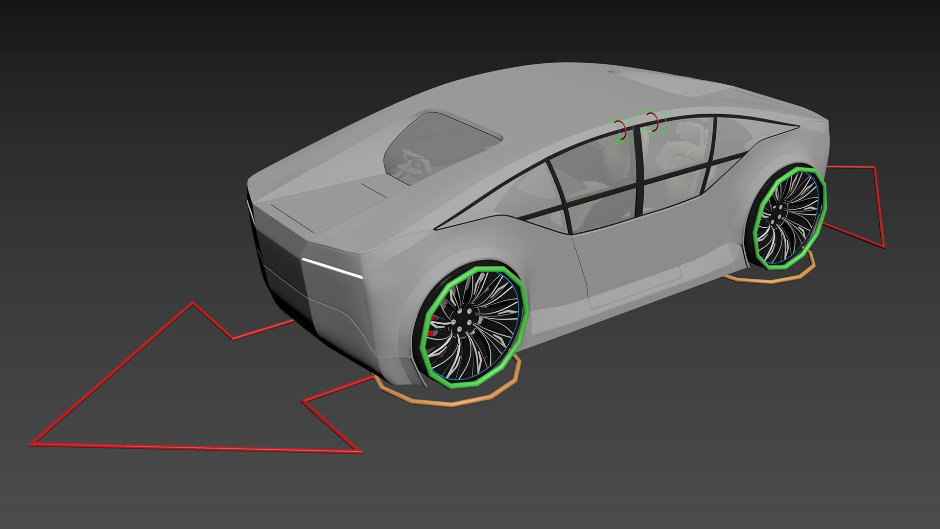 Self-driving concept car with interior and rigged 3D model_34