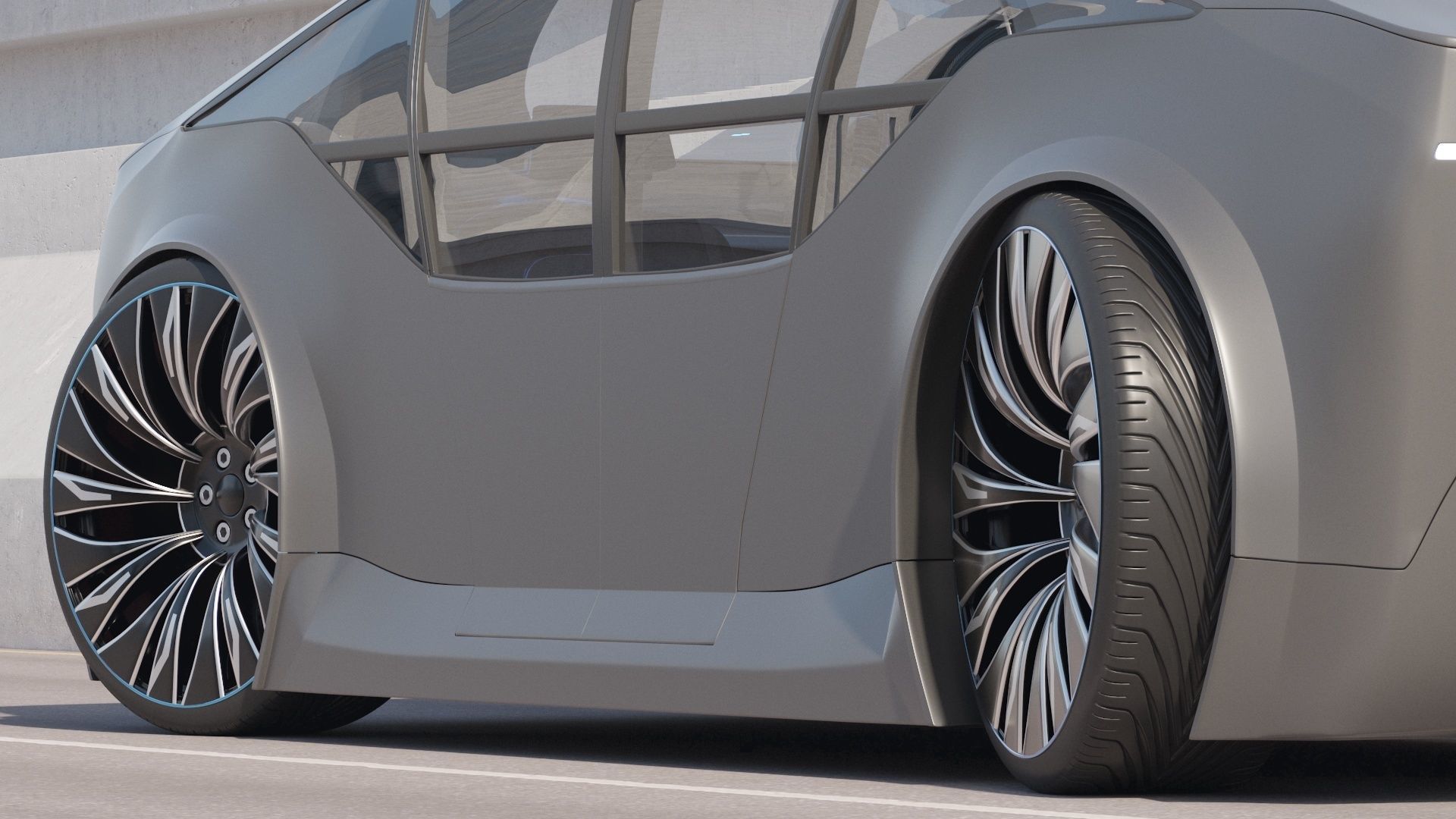 Self-driving concept car with interior and rigged 3D model_31