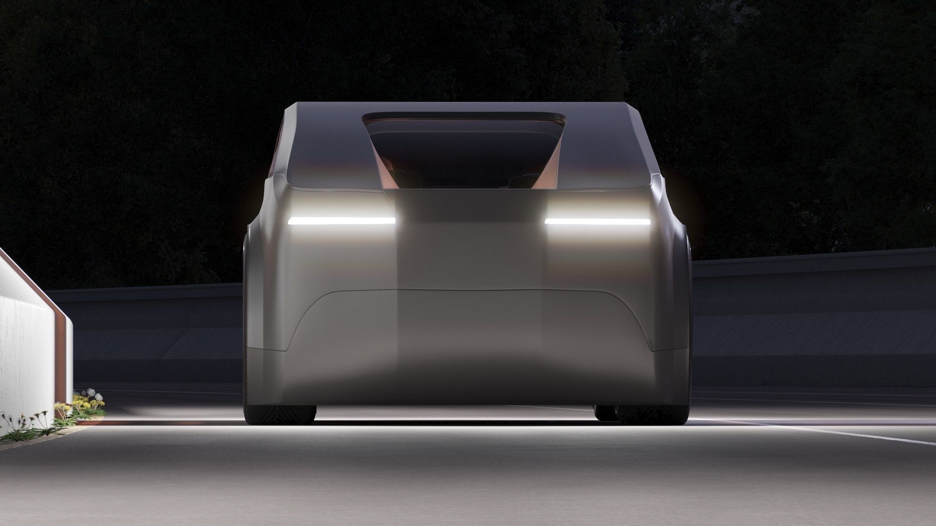 Self-driving concept car with interior and rigged 3D model_14