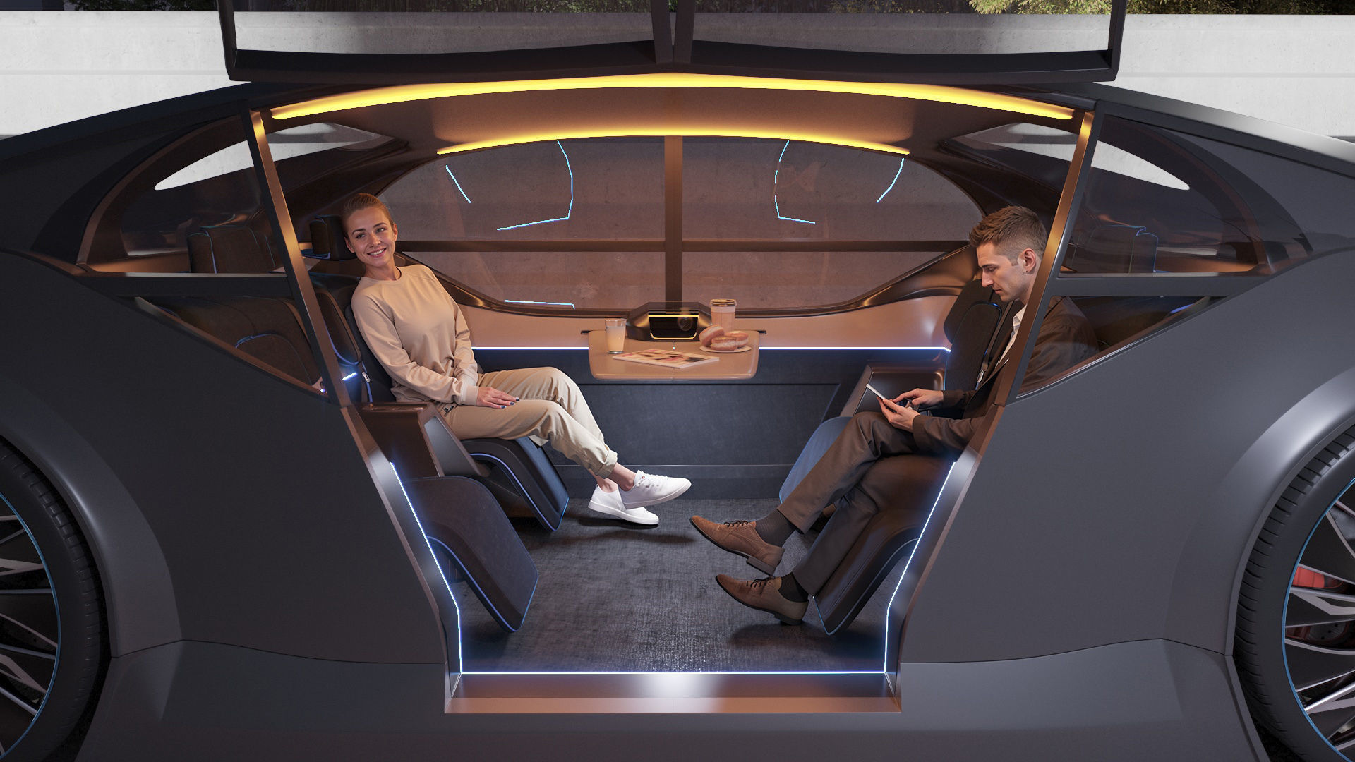 Self-driving concept car with interior and rigged 3D model_21