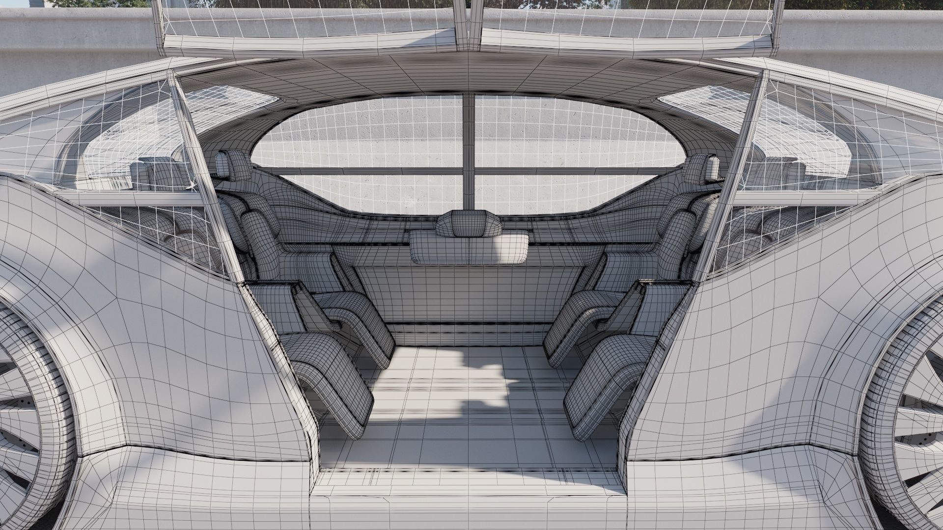 Self-driving concept car with interior and rigged 3D model_20