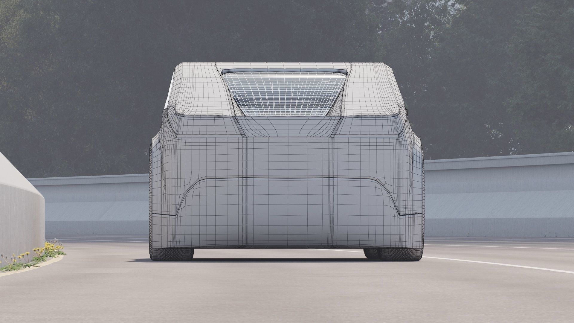 Self-driving concept car with interior and rigged 3D model_13