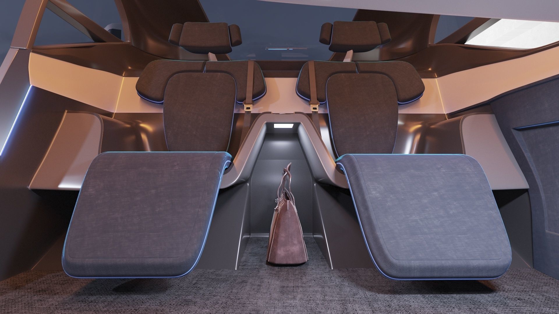 Self-driving concept car with interior and rigged 3D model_27