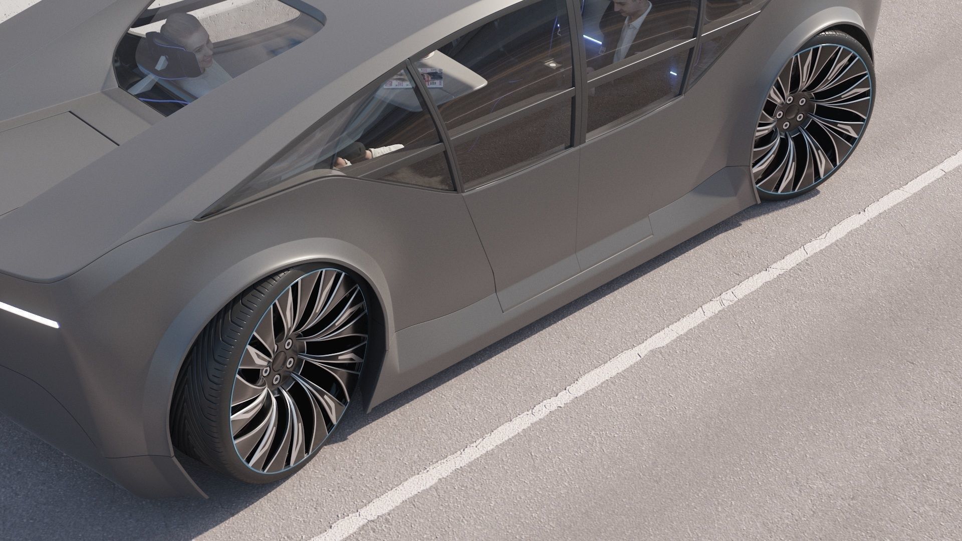 Self-driving concept car with interior and rigged 3D model_32