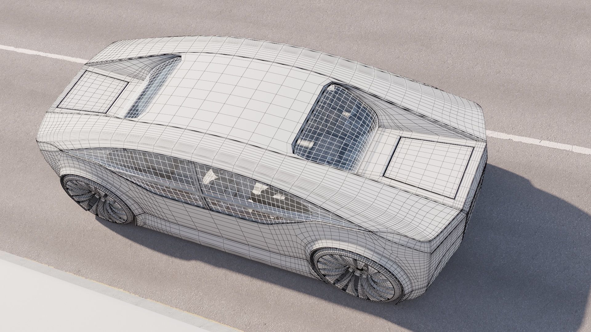 Self-driving concept car with interior and rigged 3D model_11