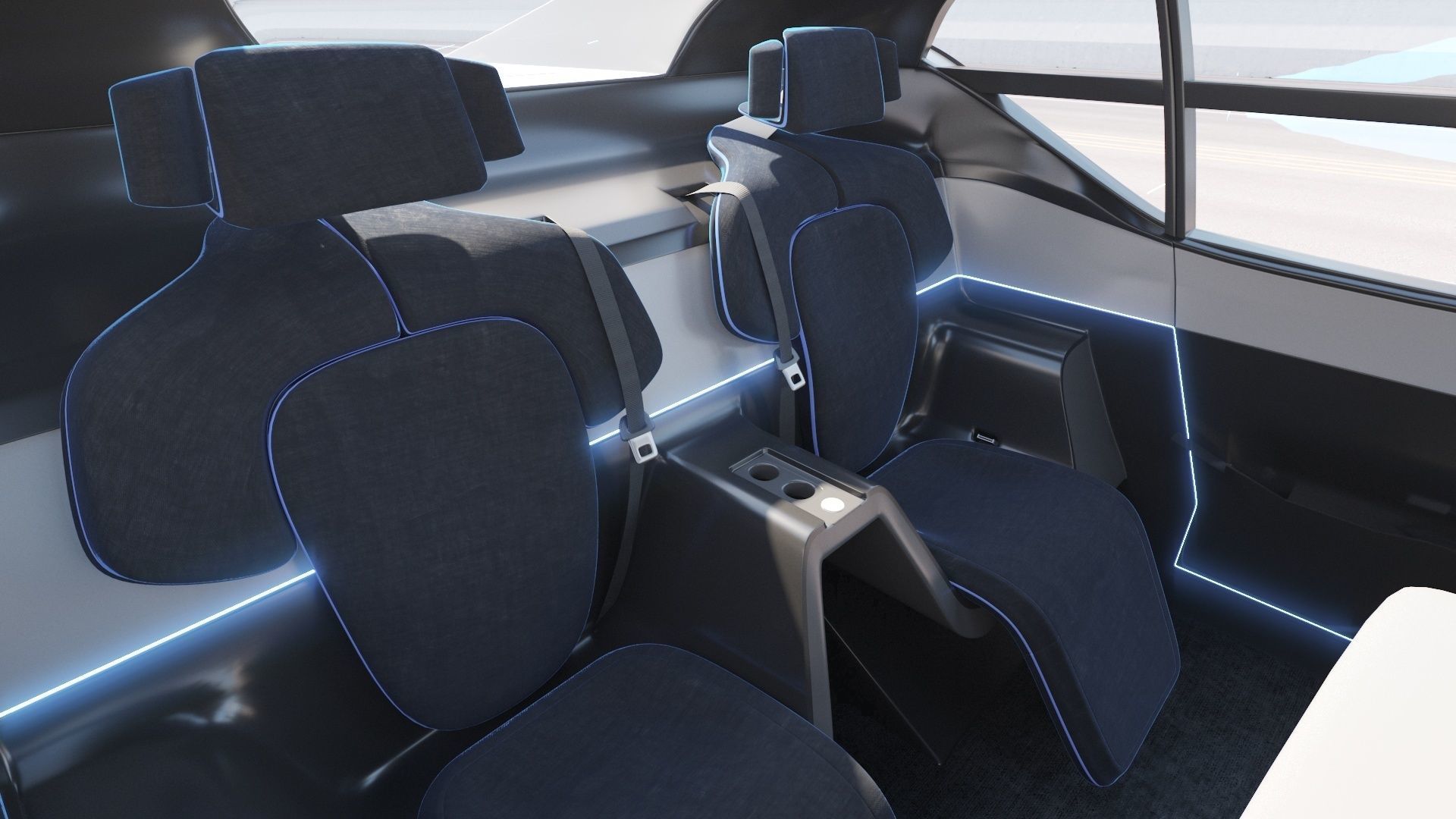 Self-driving concept car with interior and rigged 3D model_28