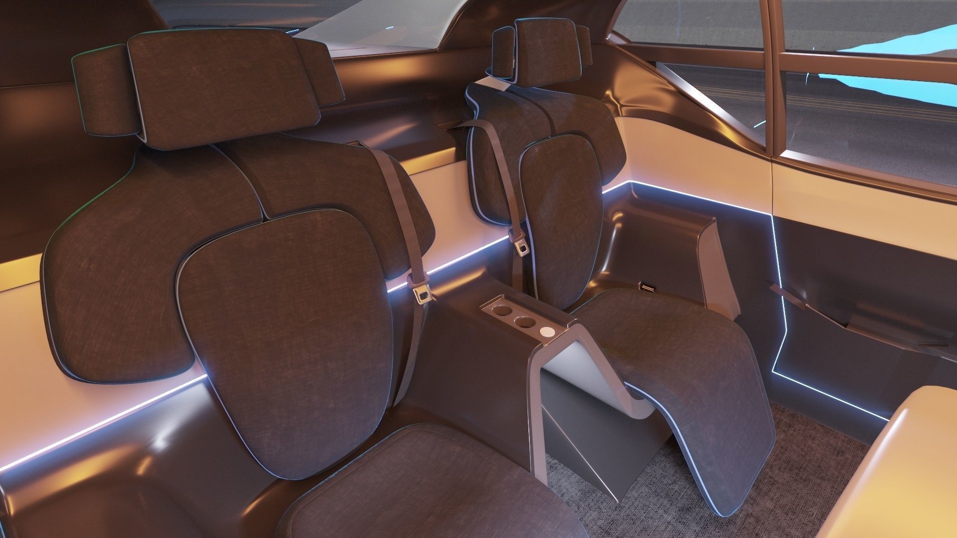 Self-driving concept car with interior and rigged 3D model_30