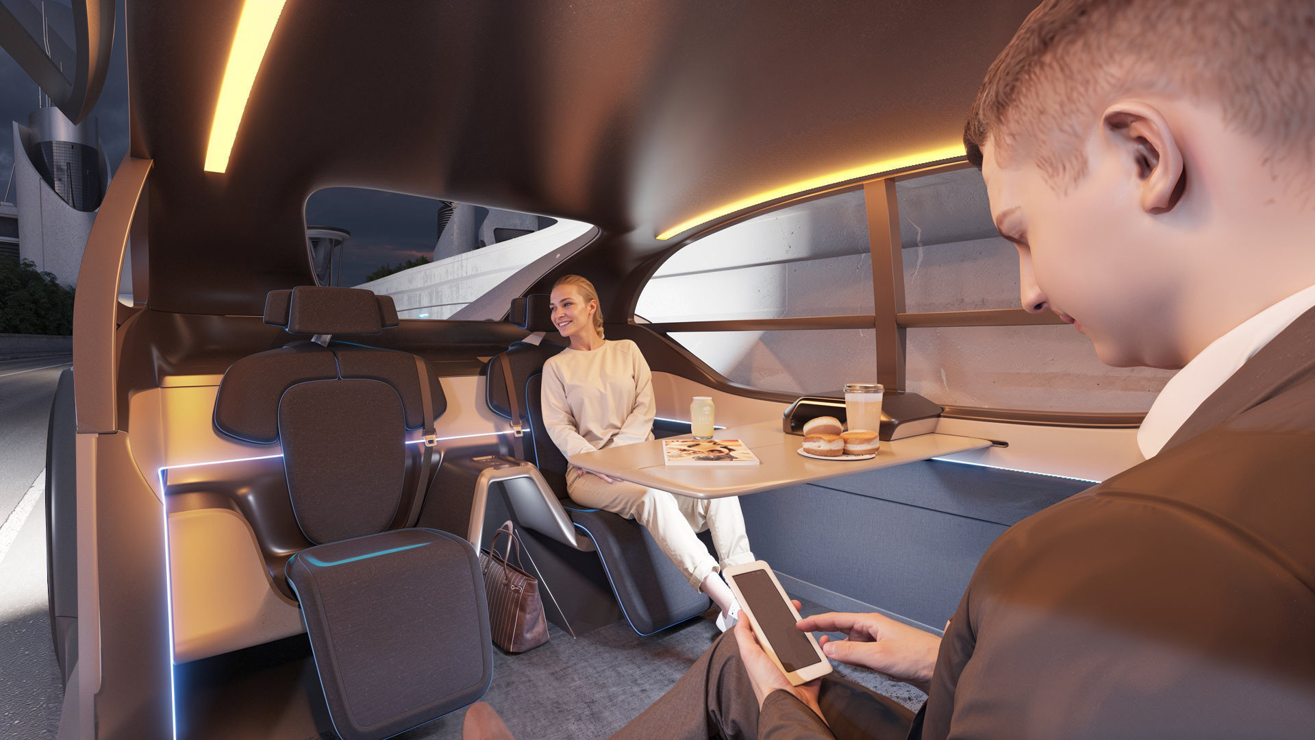 Self-driving concept car with interior and rigged 3D model_24