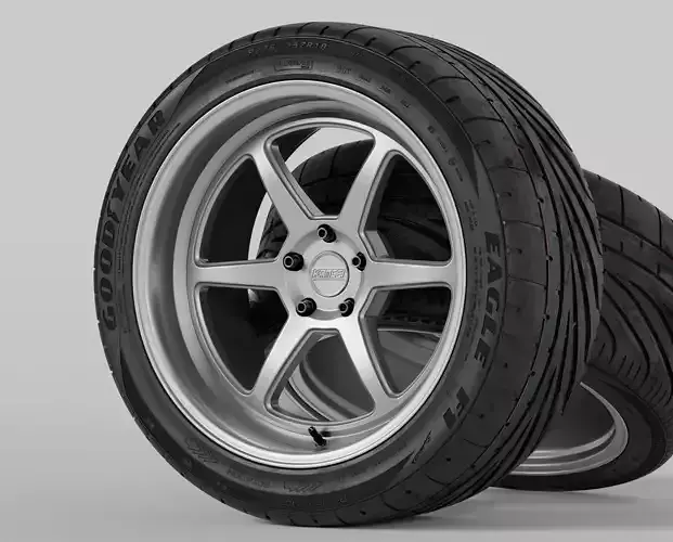 Kansei Roku Rims with Goodyear Eagle F1 Supercar G2 Tires 3D model
