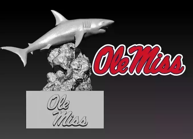 NCAA - OLE MISS REBELS FOOTBALL MASCOT STATUE - 3D PRINT