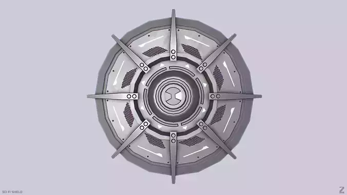 Sci fi shield Low-poly 3D model Sci fi shield Low-poly 3D model