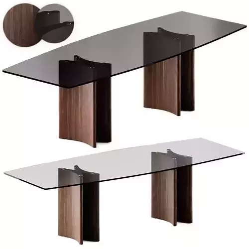 ALAN Botte 4 Glass Dining Table by Porada