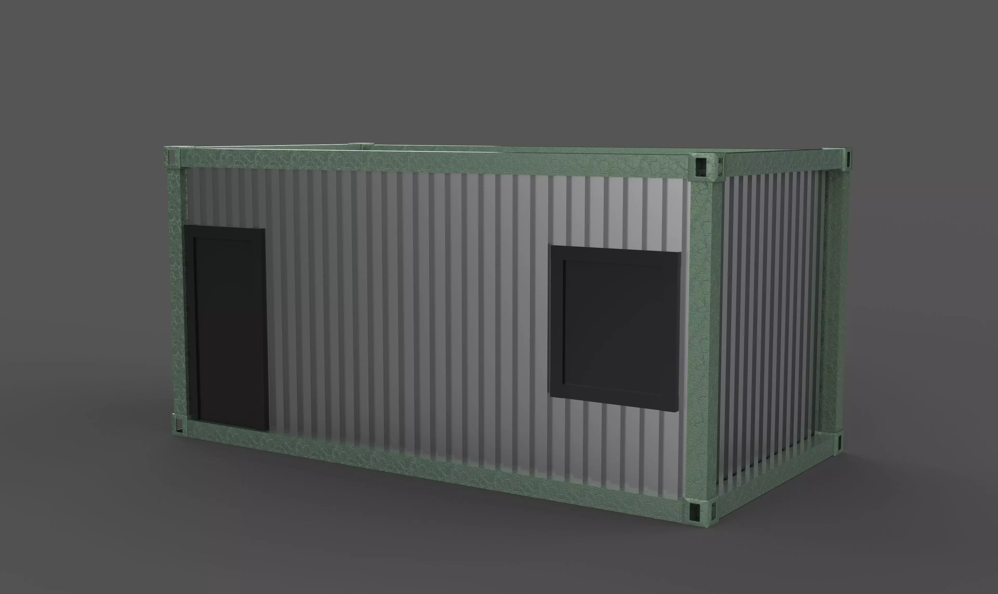 Container home Low-poly 3D model_0