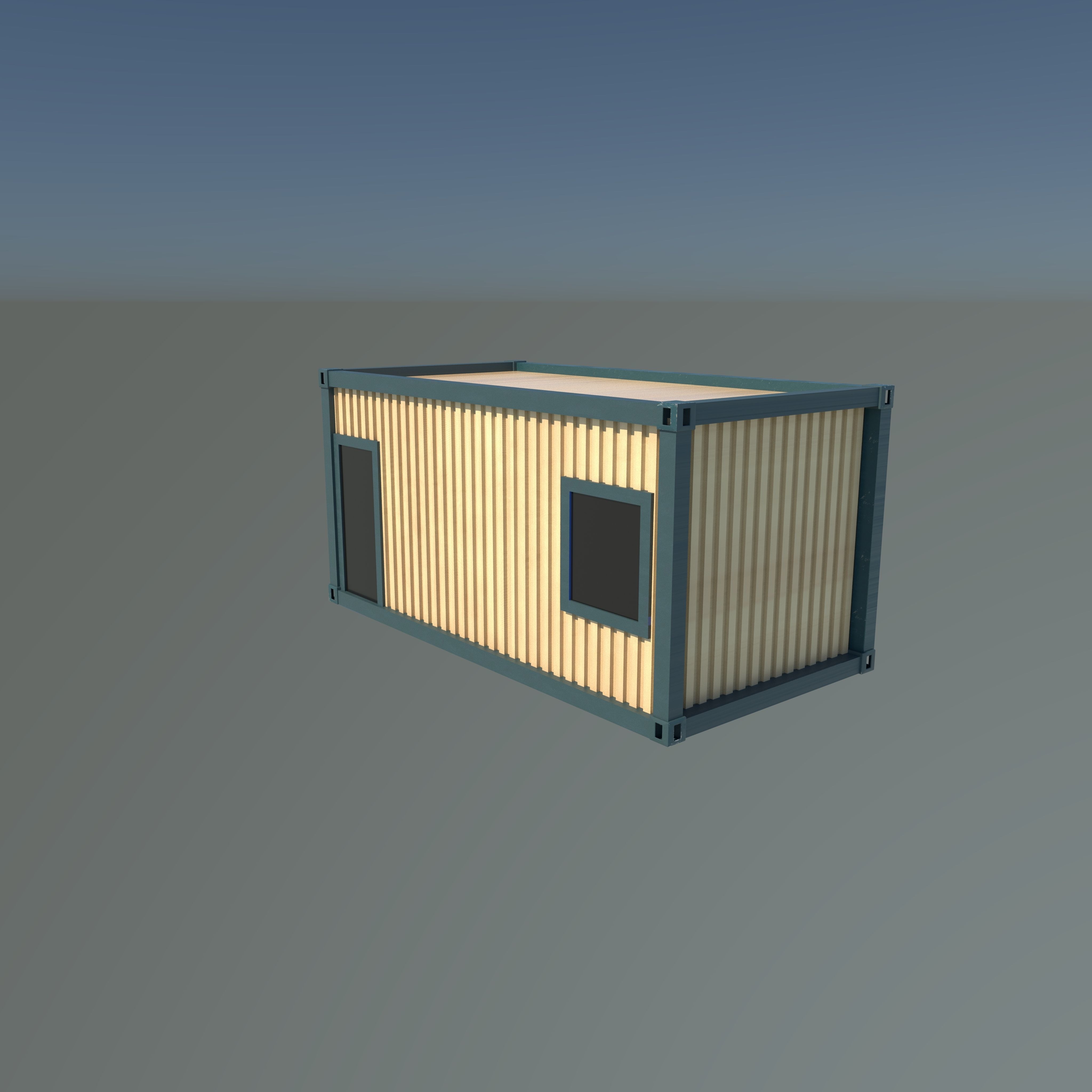 Container home Low-poly 3D model_2
