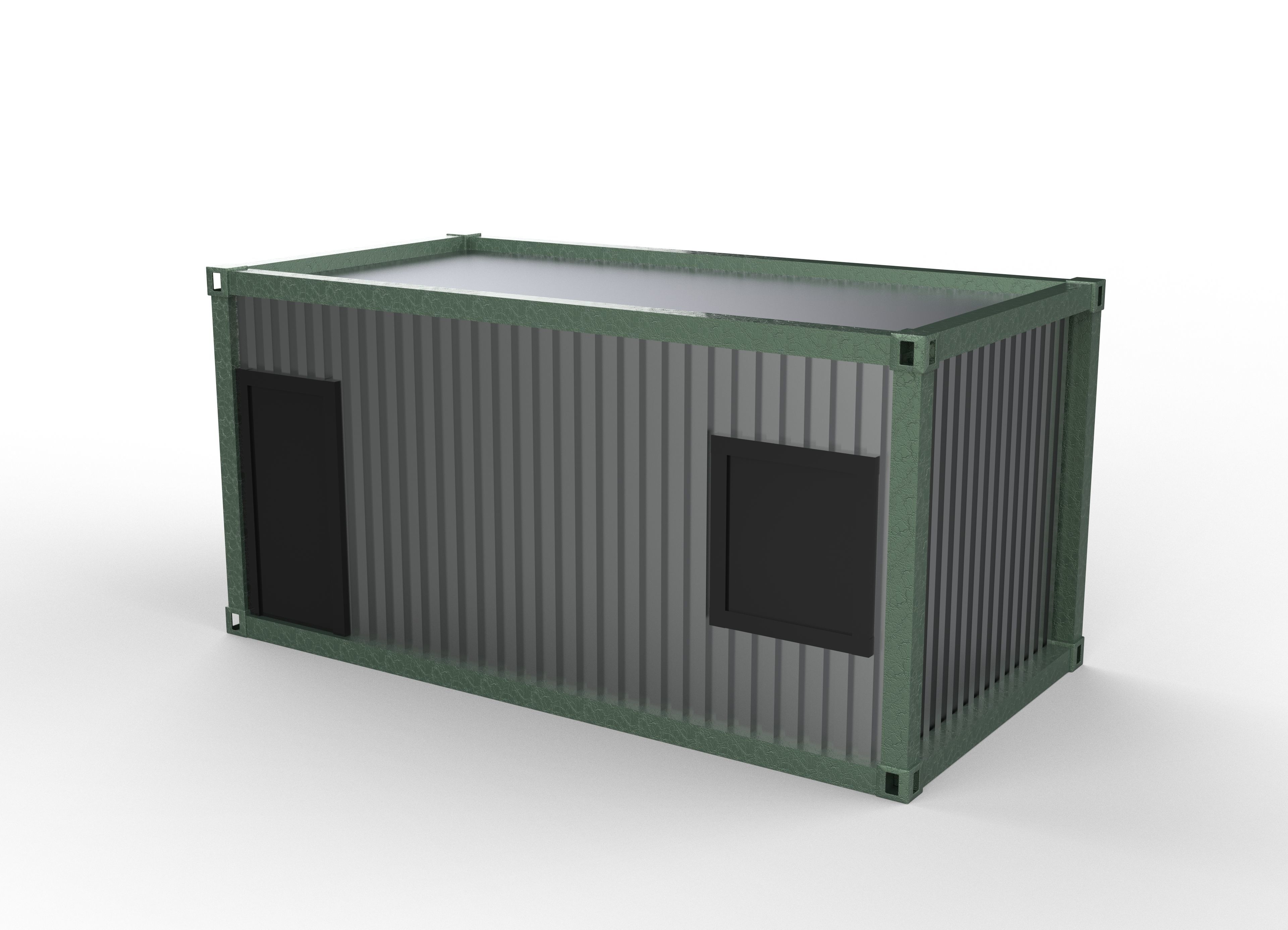 Container home Low-poly 3D model_7