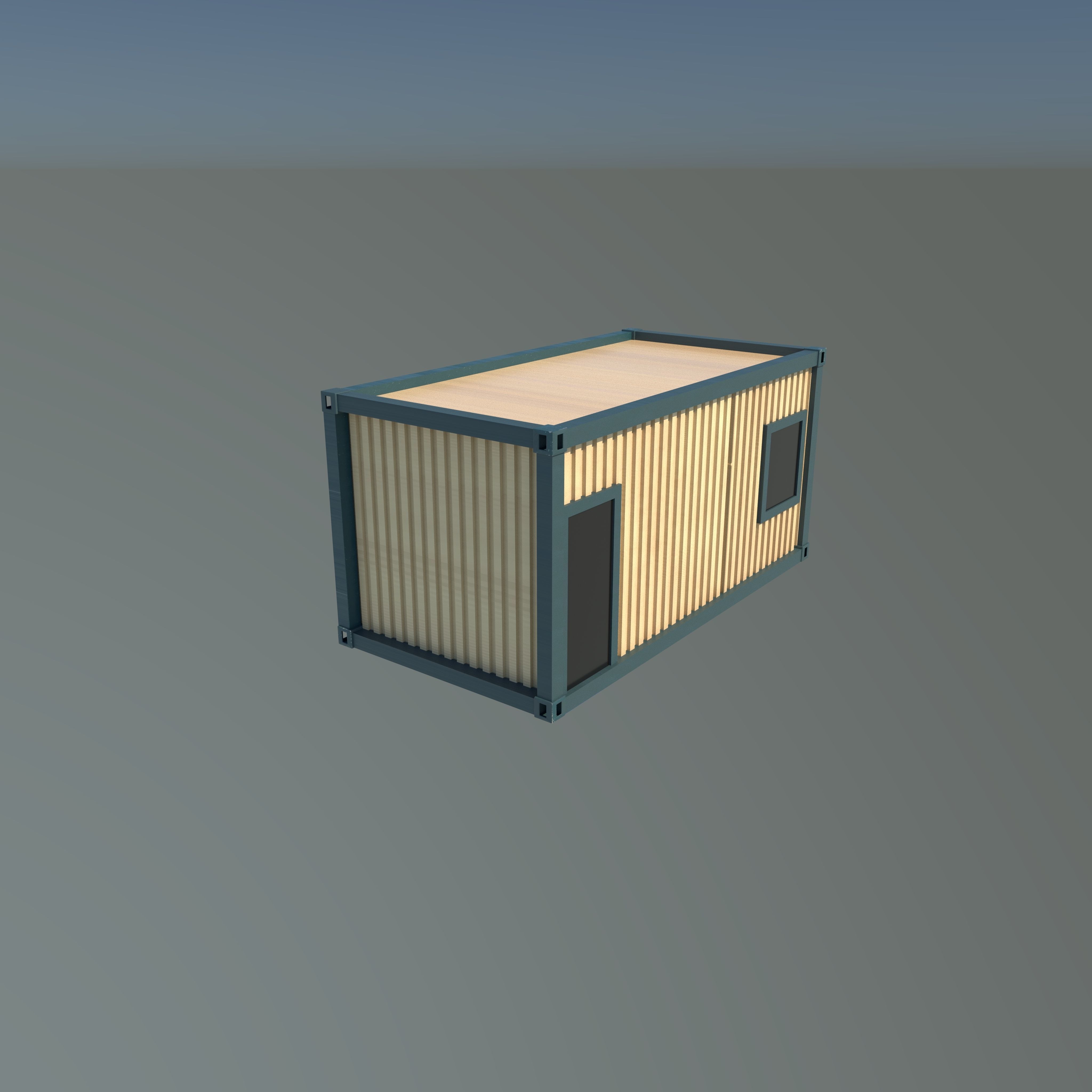 Container home Low-poly 3D model_1