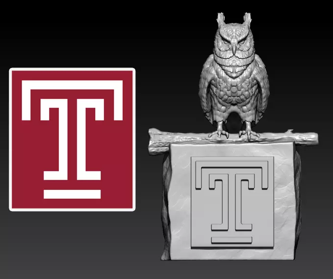 NCAA - TEMPLE OWLS FOOTBALL MASCOT STATUE - 3D PRINT 3D print model