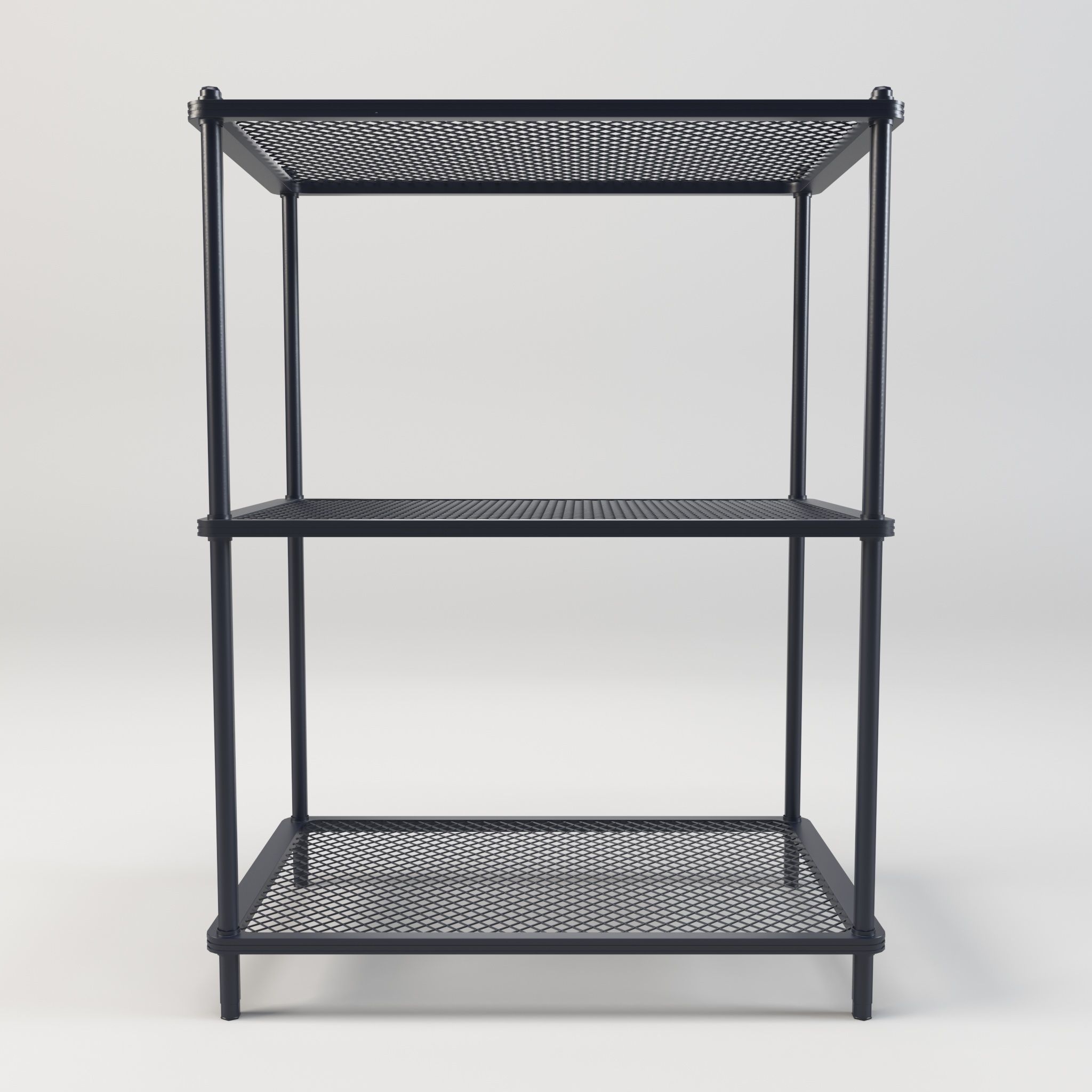 Steel storage kitchen island shelf rack Low-poly 3D model_2