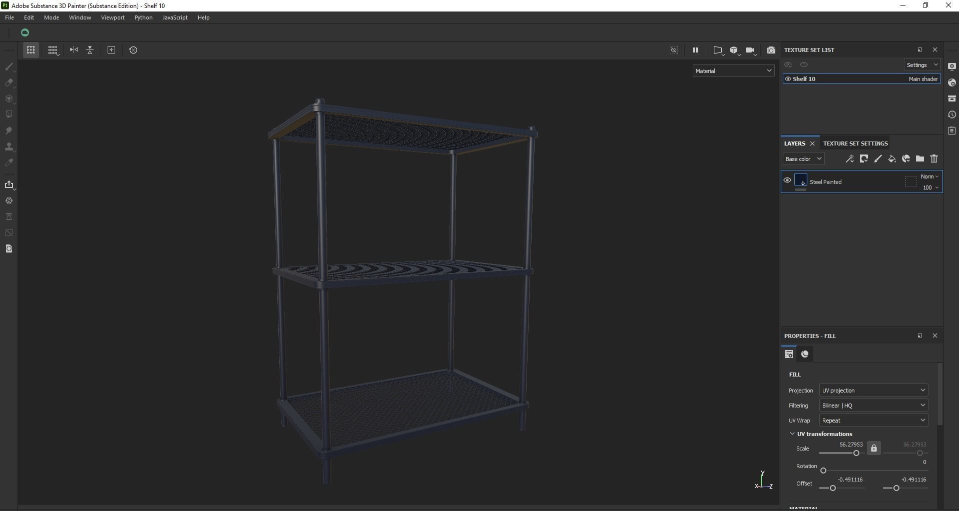 Steel storage kitchen island shelf rack Low-poly 3D model_26