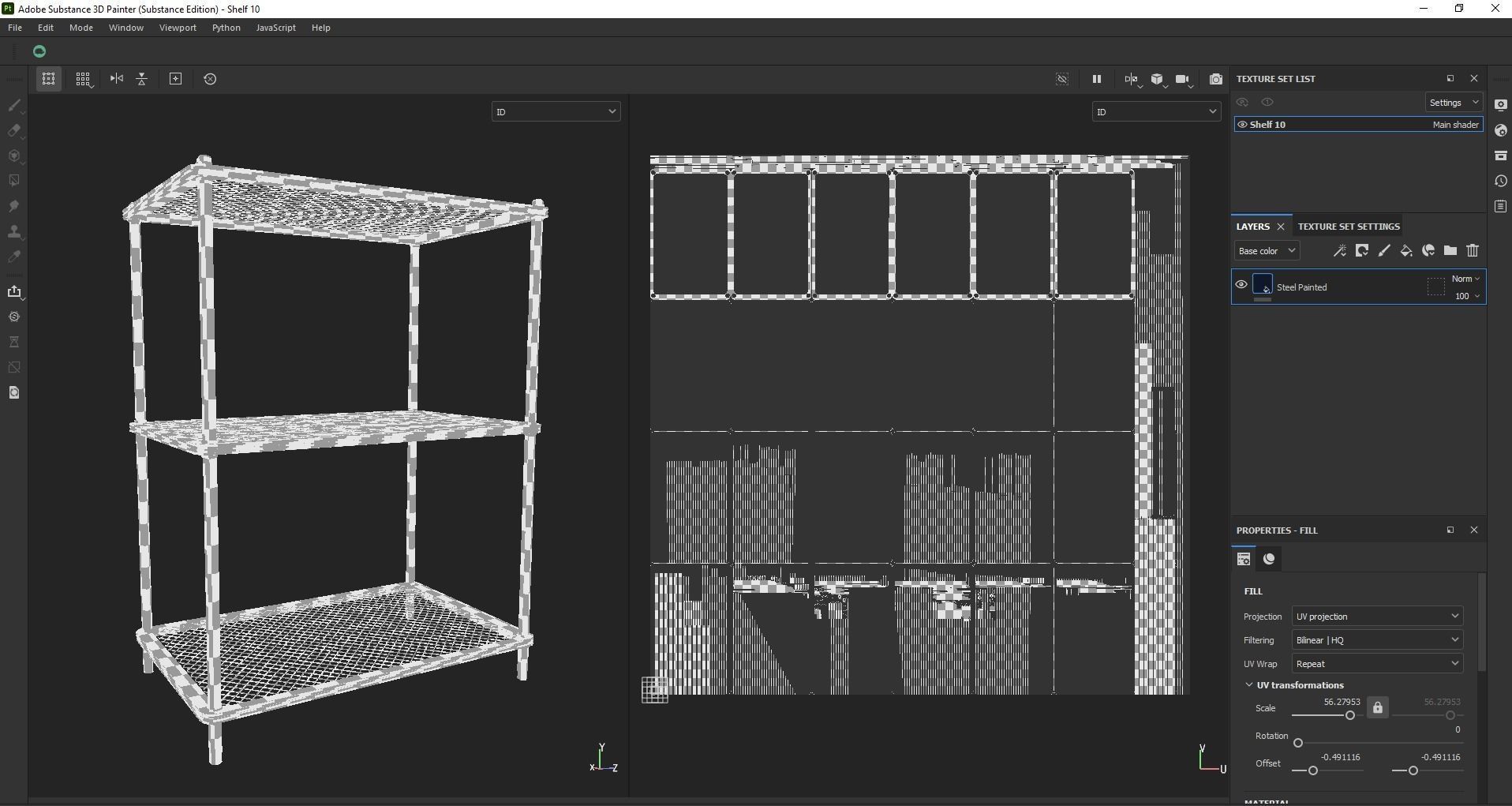 Steel storage kitchen island shelf rack Low-poly 3D model_18