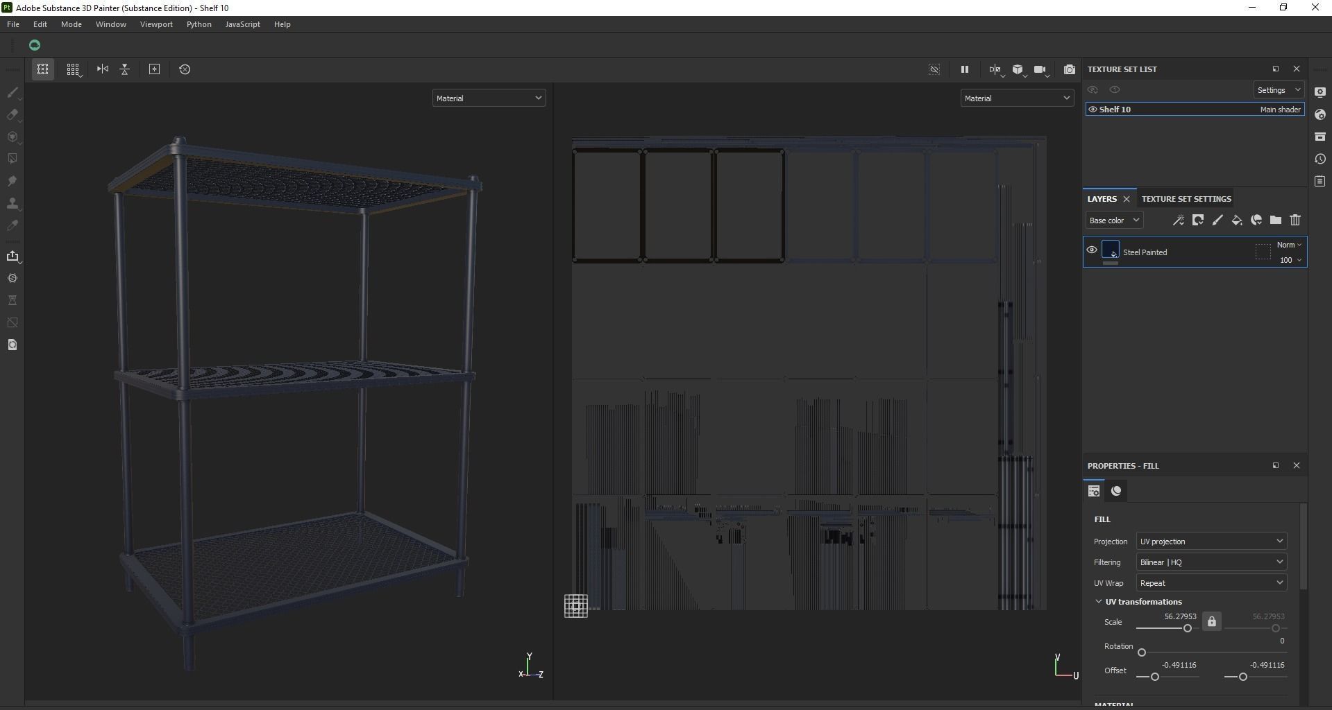 Steel storage kitchen island shelf rack Low-poly 3D model_17