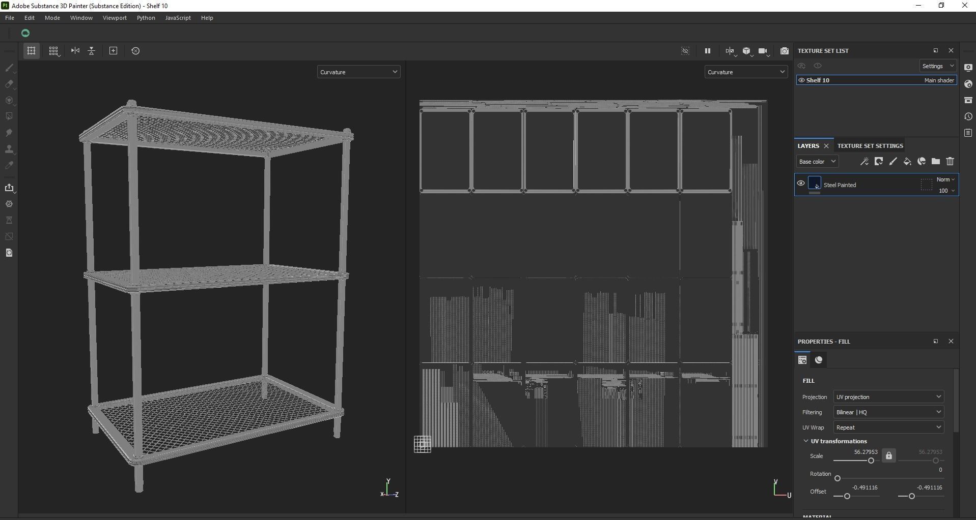 Steel storage kitchen island shelf rack Low-poly 3D model_21