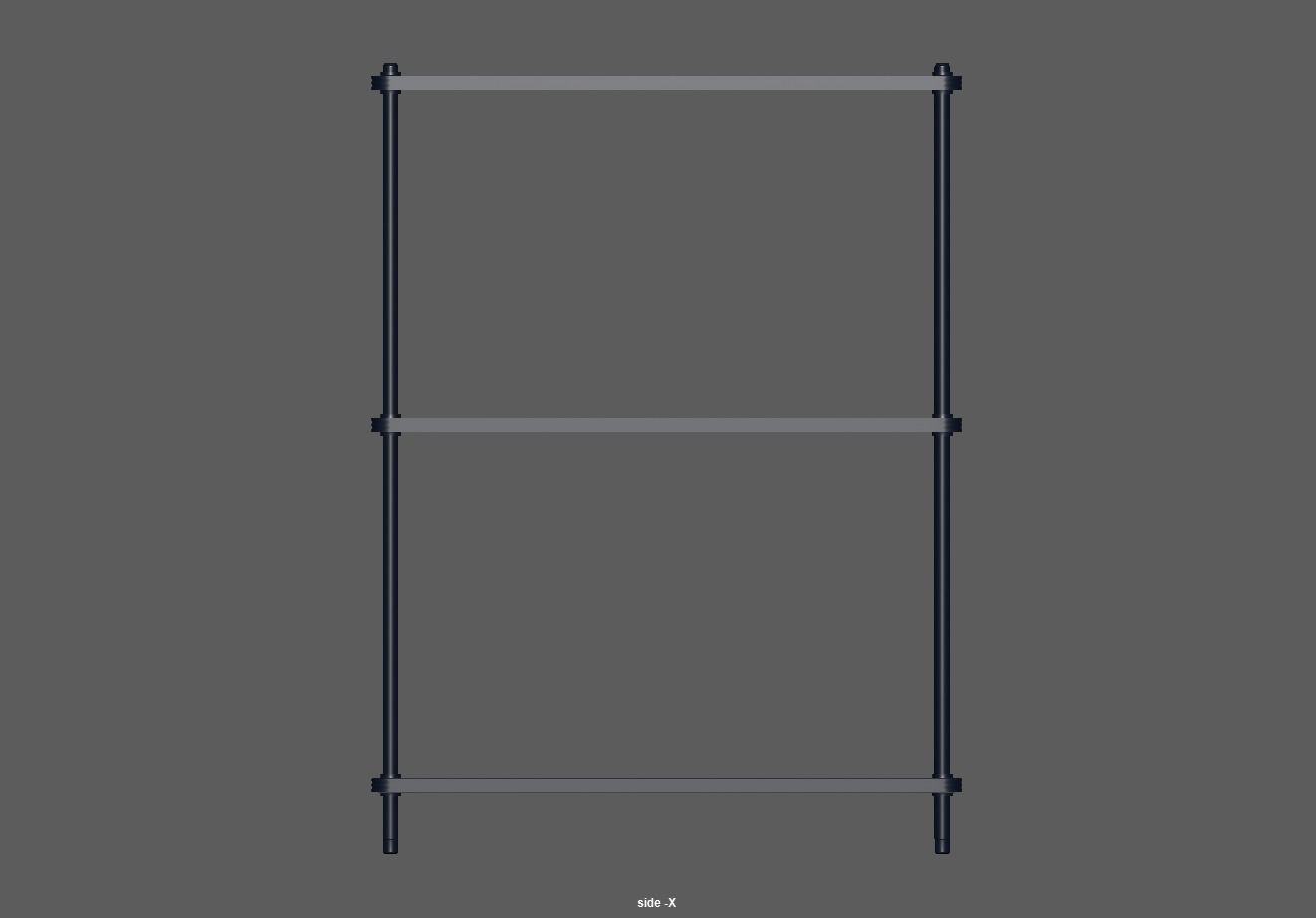 Steel storage kitchen island shelf rack Low-poly 3D model_14