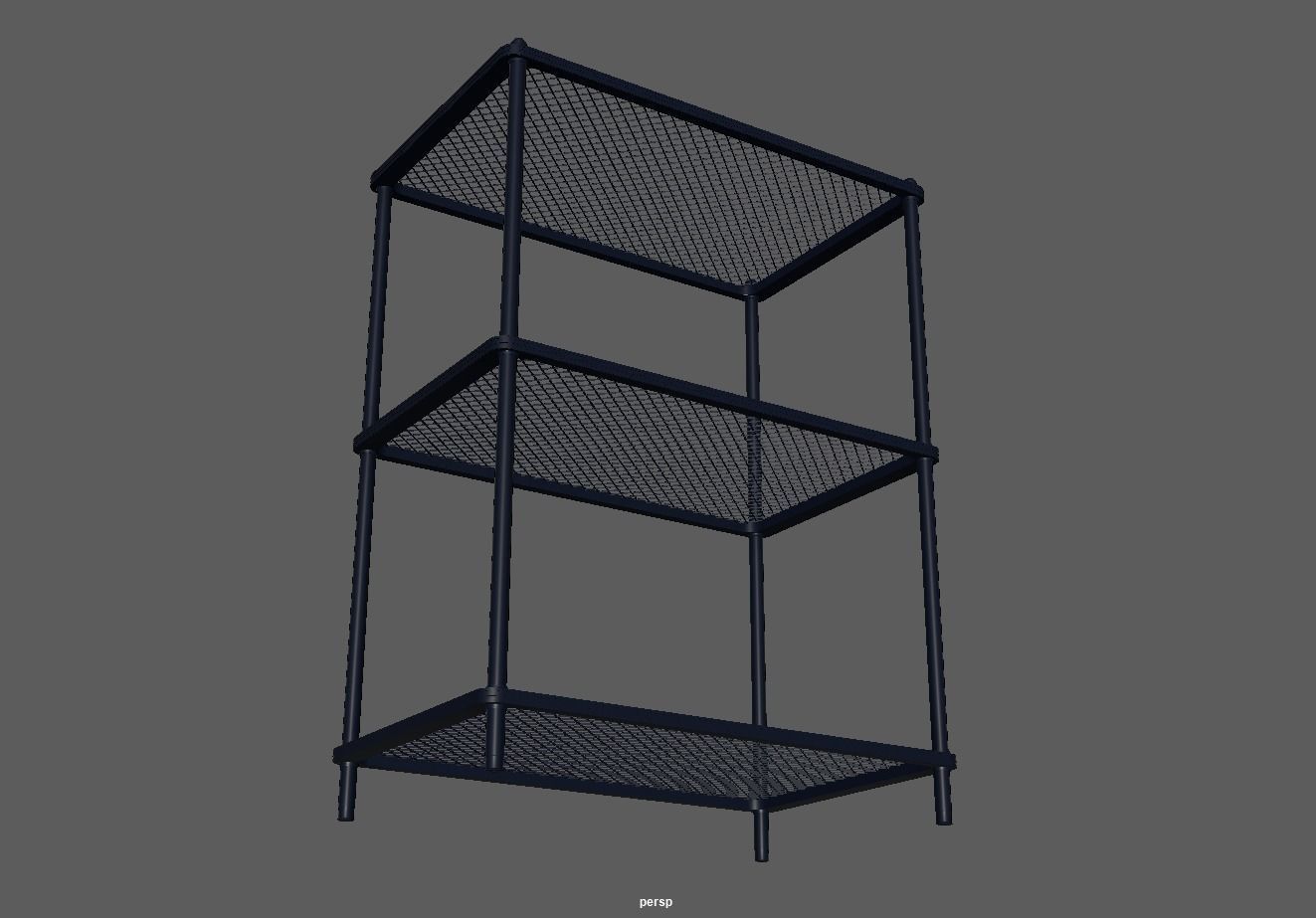 Steel storage kitchen island shelf rack Low-poly 3D model_5