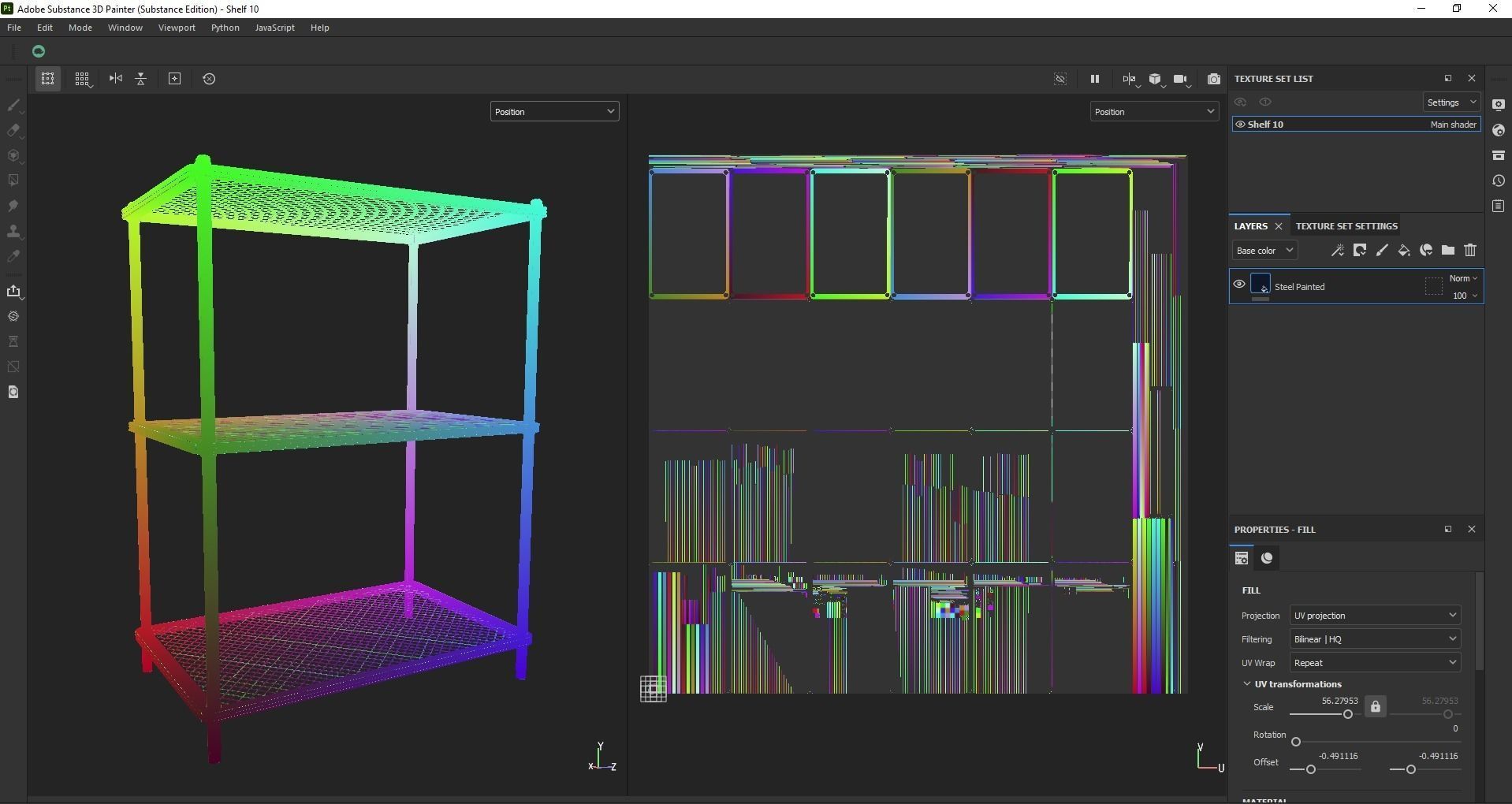 Steel storage kitchen island shelf rack Low-poly 3D model_25