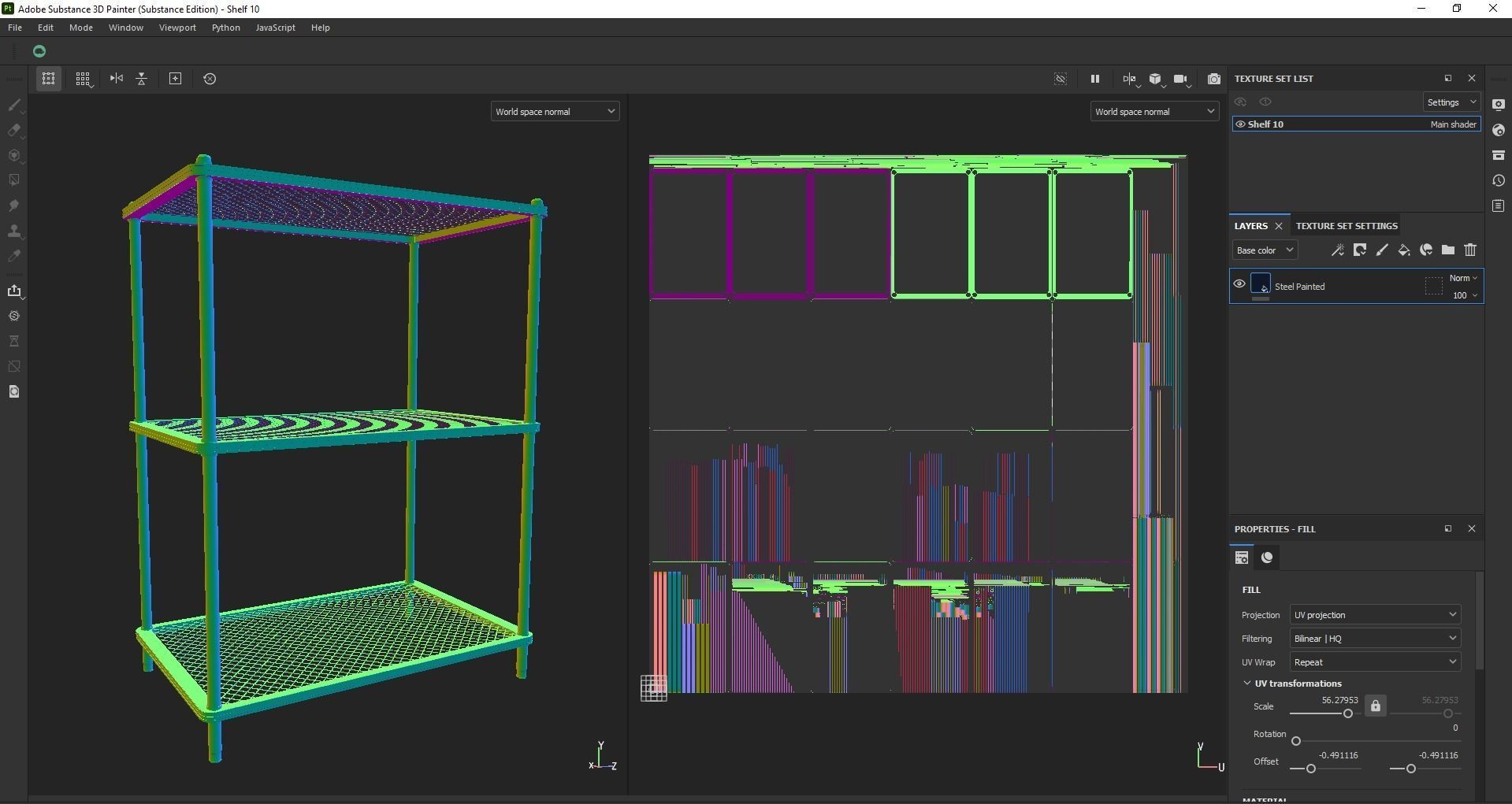 Steel storage kitchen island shelf rack Low-poly 3D model_19
