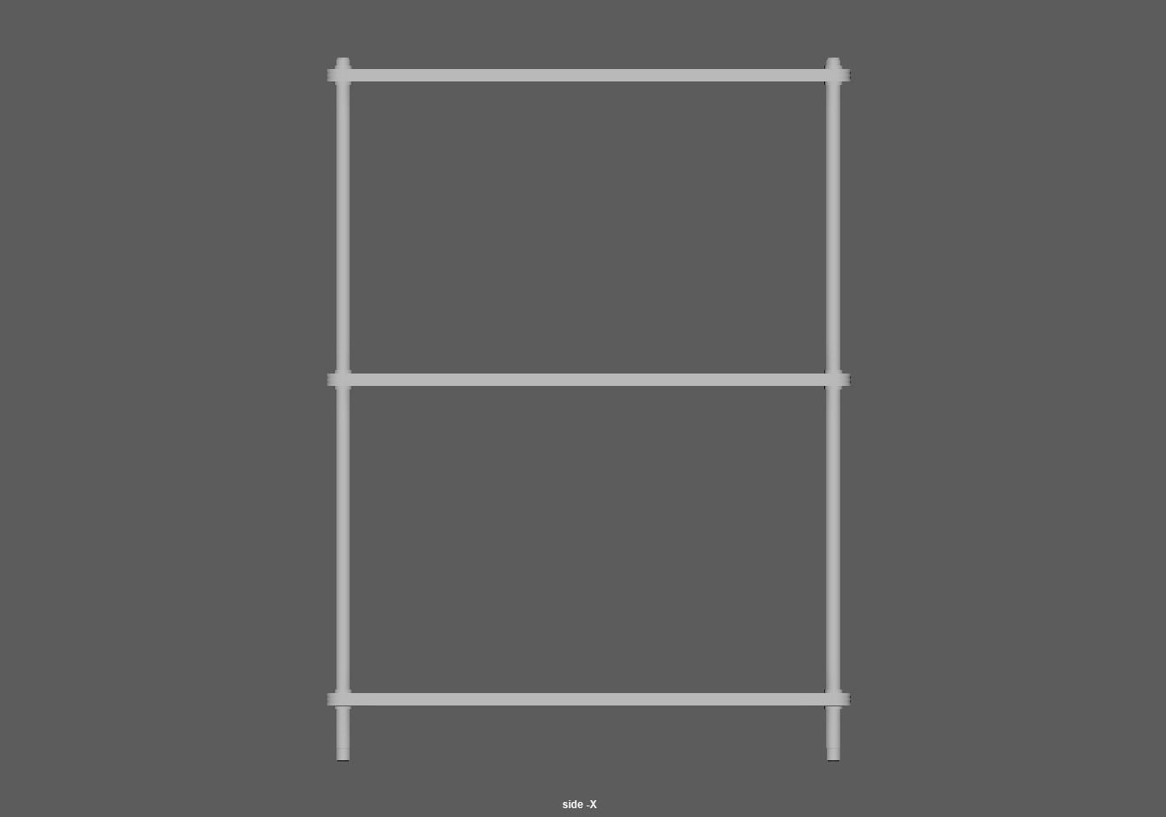 Steel storage kitchen island shelf rack Low-poly 3D model_16