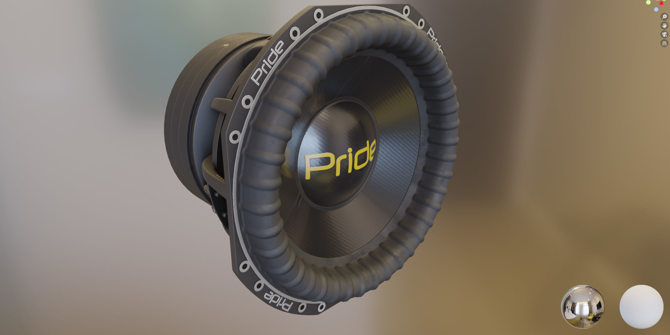 Powerful subwoofer Pride S5 15 3D model_12