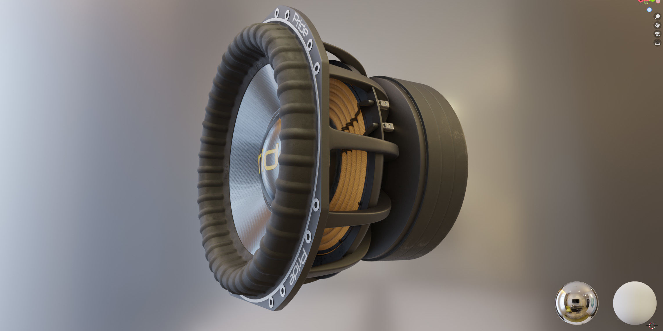 Powerful subwoofer Pride S5 15 3D model_2